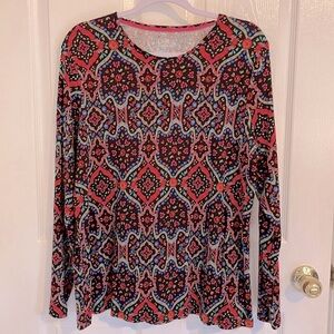 Croft & Barrow Long sleeve Floral Top, Size XXL